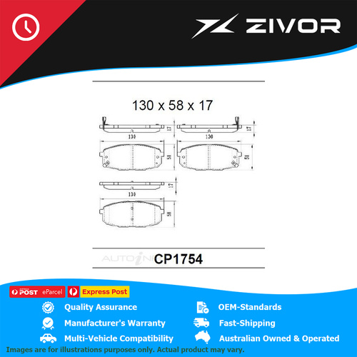 PREMIER Ceramic DB1754 Brake Pads For HYUNDAI 130 ACTIVE, PREMIUM GD #CP1754