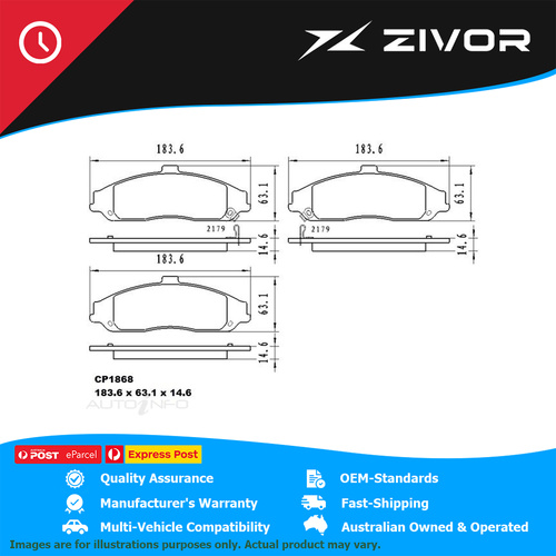 PREMIER Ceramic DB1868 Brake Pads For FPV GT-P BF 5.4L BOSS 290 #CP1868