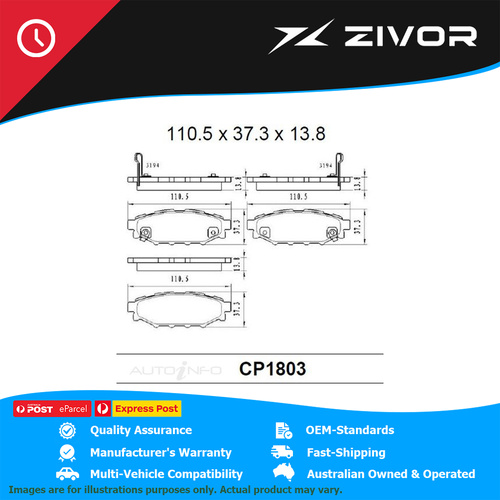 PREMIER Ceramic DB1803 Brake Pads For SUBARU IMPREZA 2.0L EJ204 #CP1803