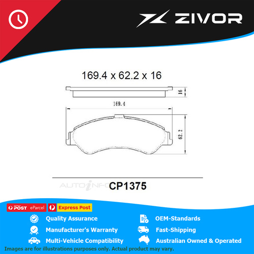 PREMIER Ceramic DB1375 Brake Pads For FORD FAIRMONT GHIA AU3 4.0L 4.0 #CP1375