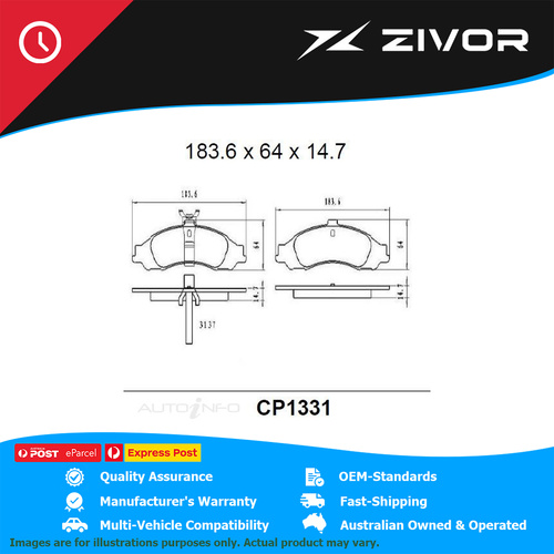 PREMIER Ceramic DB1331 Brake Pads For HOLDEN COMMODORE SS, SS THUNDER VZ #CP1331