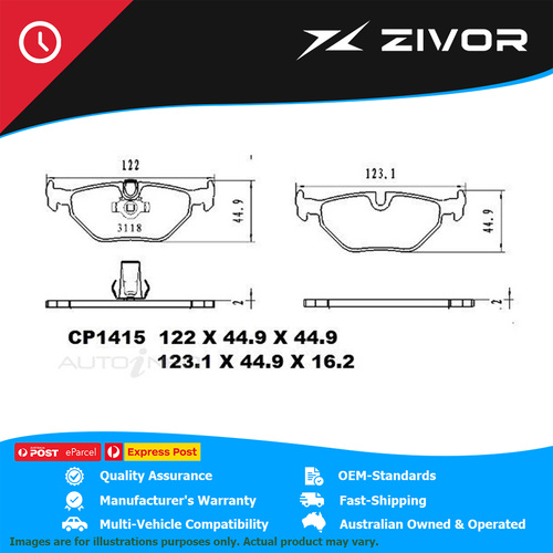 PREMIER Ceramic DB1415 Brake Pads For BMW 318i EXECUTIVE E46 #CP1415
