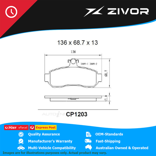 PREMIER Ceramic DB1203 Brake Pads For MITSUBISHI MAGNA TE 3.0L 6G72 #CP1203