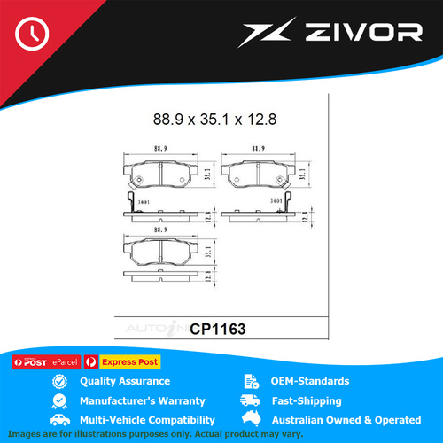 PREMIER Ceramic DB1163 Brake Pads For HONDA DOMANI Gi, Vi. RI MA 1.6L ZC #CP1163