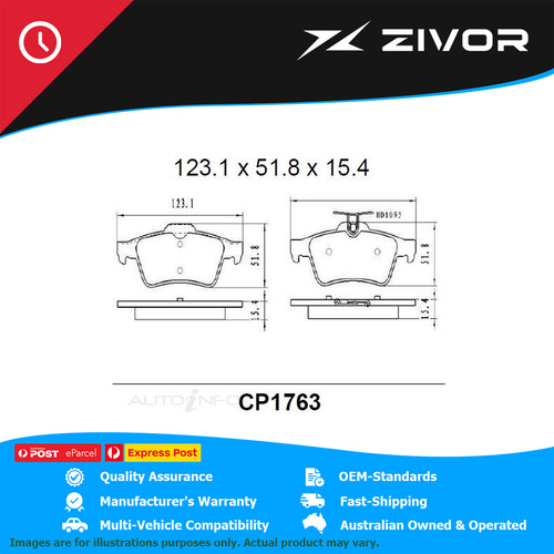 PREMIER Ceramic DB1763 Brake Pads For HOLDEN VECTRA CD, CDX, CDXI ZC #CP1763