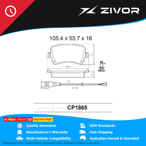 PREMIER Ceramic DB1865 Brake Pads For SKODA OCTAVIA ELEGANCE 2.0 FSI 1Z #CP1865