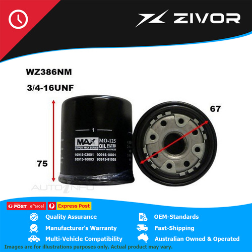 NIPPON MAX Oil Filter For TOYOTA COROLLA CONQUEST ZRE152R 1.8L 2ZRFE #WZ386NM