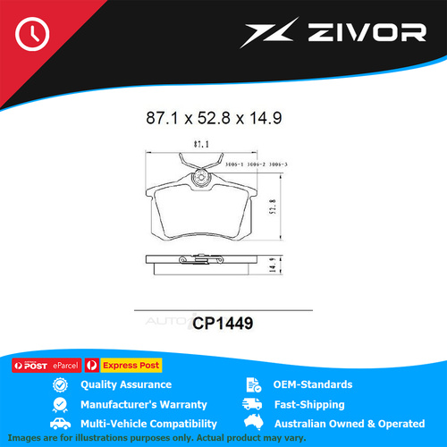 PREMIER Ceramic DB1449 Brake Pads For PEUGEOT 307 XSE 2.0 TOURING #CP1449