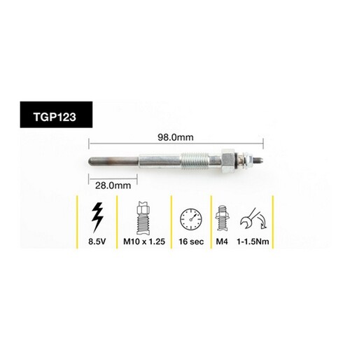 6x New TRIDON Premium Australian Quality Glow Plug For Toyota #TGP123