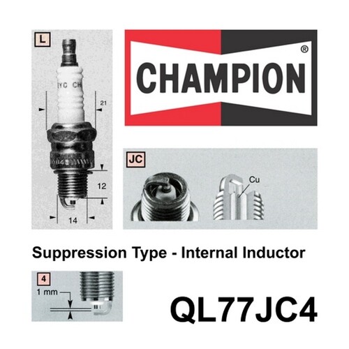 6x New CHAMPION Performance Driven Quality Marine Spark Plug #QL77JC4