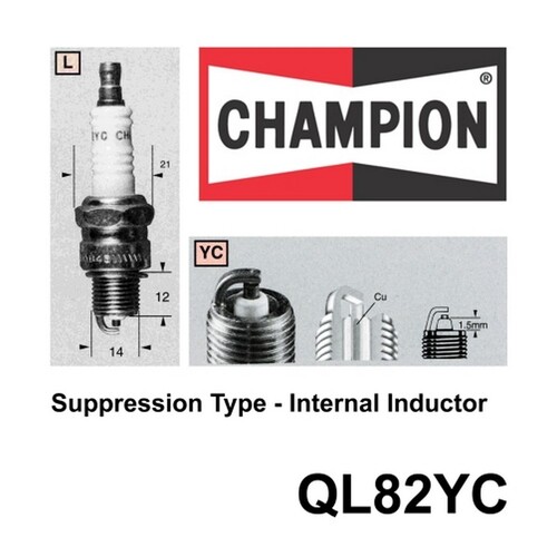 6x CHAMPION Performance Driven Quality Marine / Motorcycle Spark Plug #QL82YC