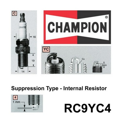6x CHAMPION Performance Driven Quality Copper Plus Spark Plug For Holden #RC9YC4
