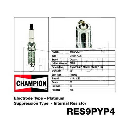 6x CHAMPION Performance Driven Quality Platinum Spark Plug For Ford #RES9PYP4