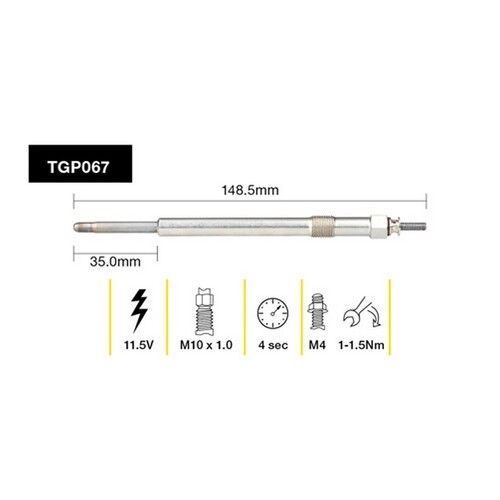4x New TRIDON Premium Australian Quality Glow Plug For Ford #TGP067