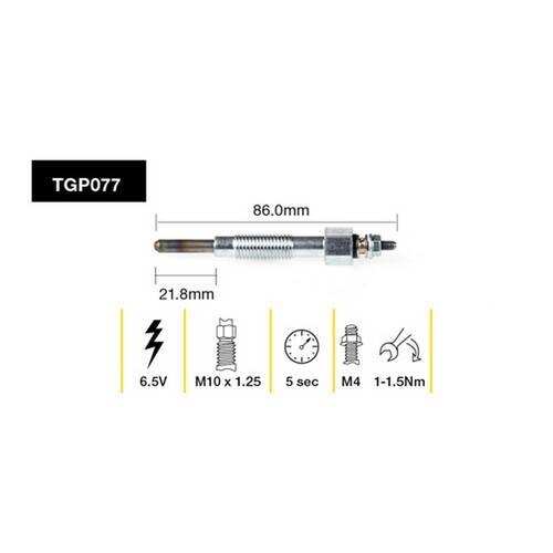 4x New TRIDON Premium Australian Quality Glow Plug For Nissan #TGP077