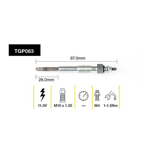 4x New TRIDON Premium Australian Quality Glow Plug For Toyota #TGP083