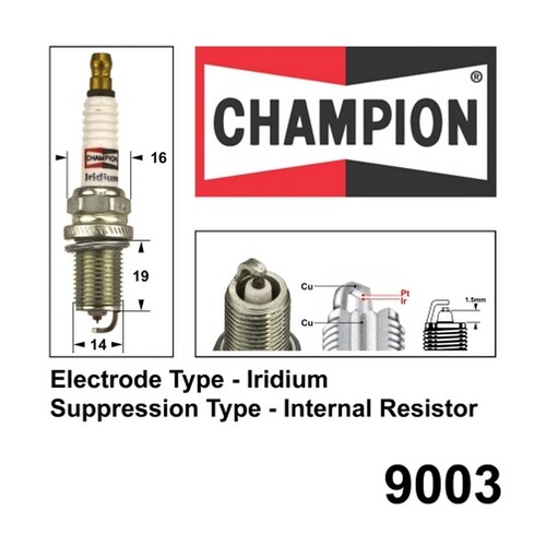 4x New CHAMPION Performance Driven Quality Iridium Spark Plug #9003