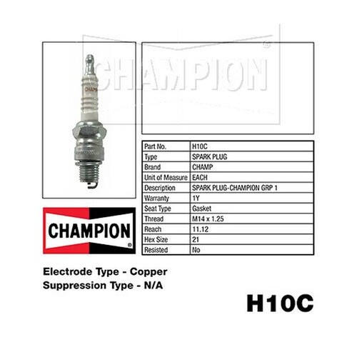 4x New CHAMPION Performance Driven Quality Small Engine Spark Plug #H10C
