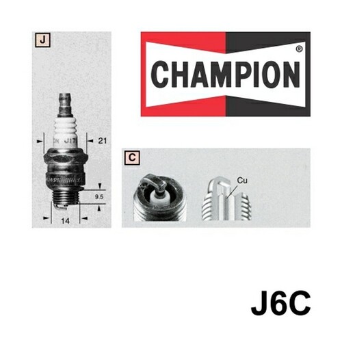 4x New CHAMPION Performance Driven Quality Marine / Motorcycle Spark Plug #J6C