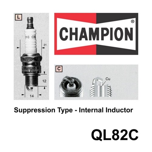 4x New CHAMPION Performance Driven Quality Marine / Motorcycle Spark Plug #QL82C