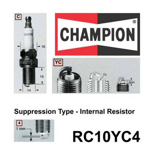4x New CHAMPION Performance Driven Quality Copper Plus Spark Plug #RC10YC4