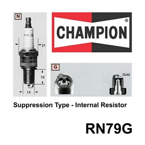 4x New CHAMPION Performance Driven Quality Copper Plus Spark Plug #RN79G