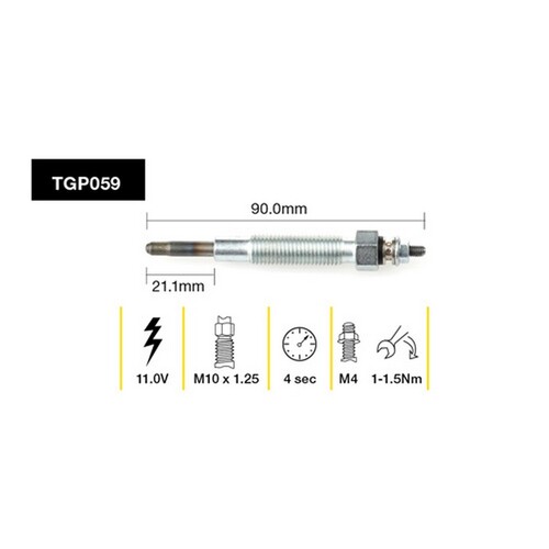 4x New TRIDON Premium Australian Quality Glow Plug For Mitsubishi #TGP059