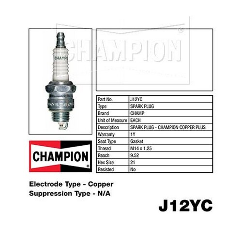 4x CHAMPION Performance Driven Quality Copper Plus Spark Plug For Holden #J12YC