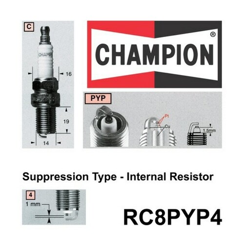 4x CHAMPION Performance Driven Quality Platinum Spark Plug For Nissan #RC8PYP4