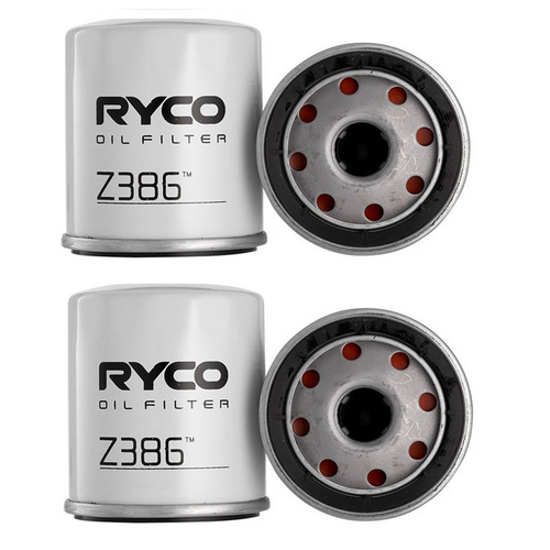 2x Pack of New RYCO Oil Filter Z386 - Equiv. of Sakura C-1125, Wesfil WZ386