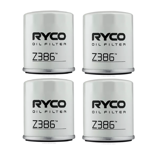 4x Pack of New RYCO Oil Filter Z386 - Equiv. of Sakura C-1125, Wesfil WZ386
