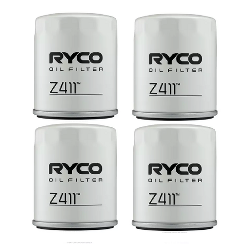 4x Pack of New RYCO Oil Filter Z411 - Equiv. Sakura C-1028, Wesfil WZ456, WZ411