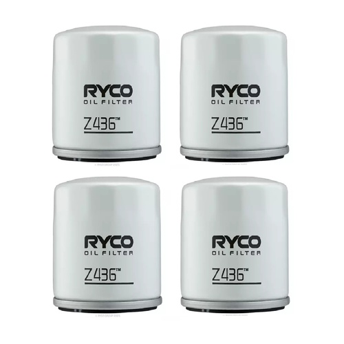 4x Pack of New RYCO M20x1.5 Spin-on Engine Oil Filter #Z436 - Equiv. Sakura C-8036