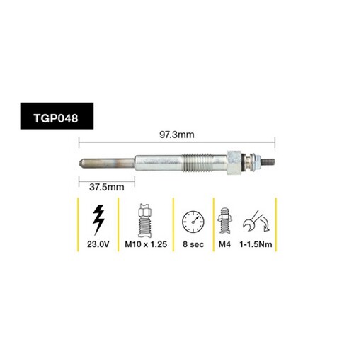 2x New TRIDON Premium Australian Quality Glow Plug For Toyota #TGP048
