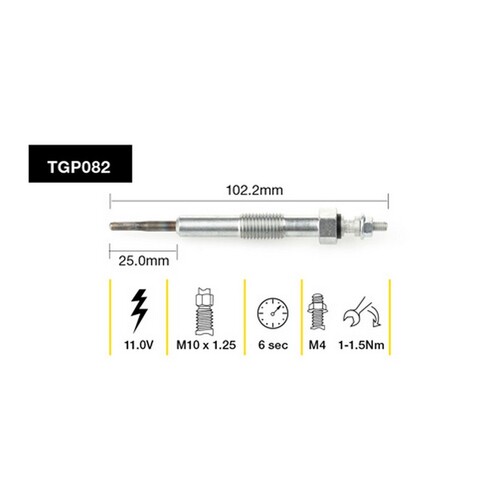 2x New TRIDON Premium Australian Quality Glow Plug For Toyota #TGP082