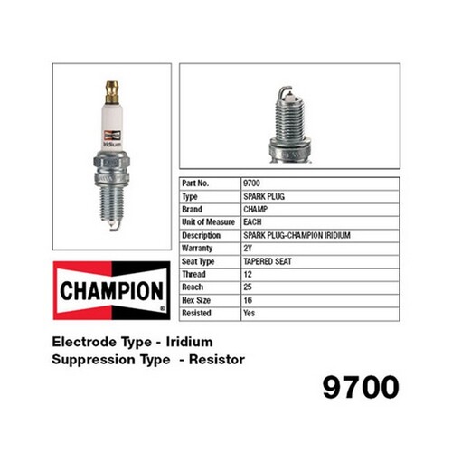 2x New CHAMPION Performance Driven Quality Iridium Spark Plug For Suzuki #9700