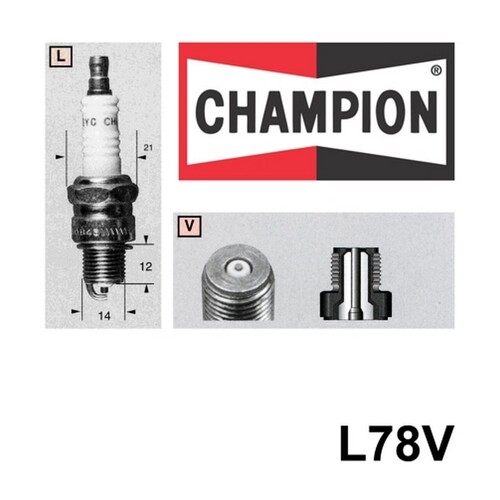 2x New CHAMPION Performance Driven Quality Marine / Motorcycle Spark Plug #L78V