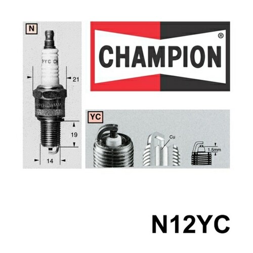 2x New CHAMPION Performance Driven Quality Copper Plus Spark Plug #N12YC
