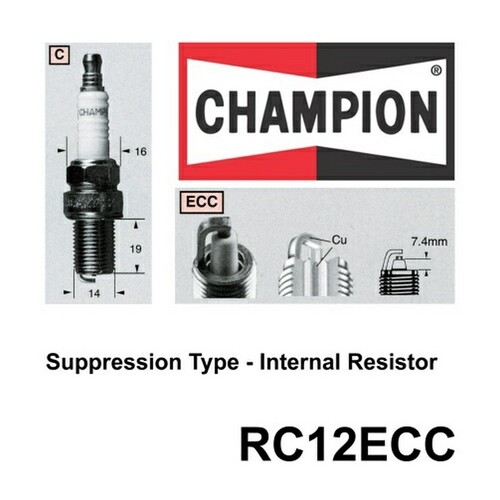 2x CHAMPION Performance Driven Quality Copper Plus Spark Plug For Jeep #RC12ECC
