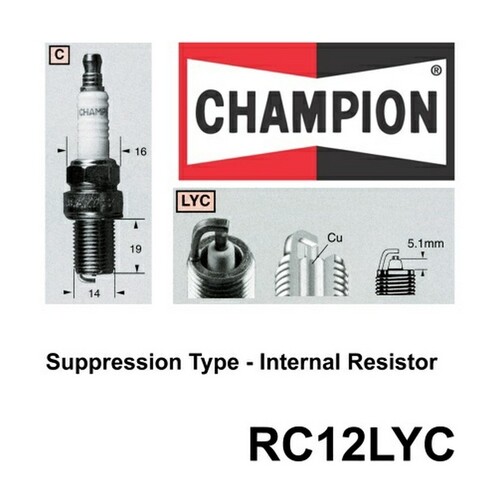 2x CHAMPION Performance Driven Quality Copper Plus Spark Plug For Jeep #RC12LYC