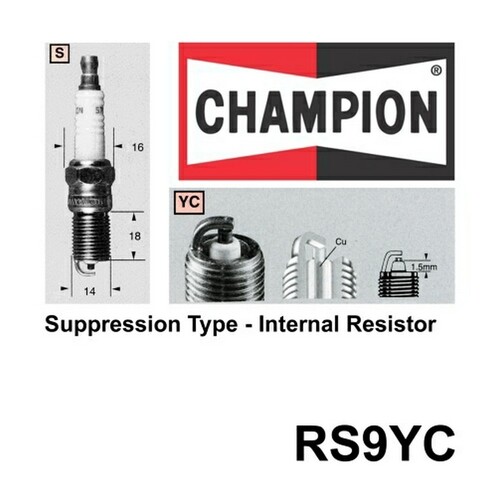 2x CHAMPION Performance Driven Quality Copper Plus Spark Plug For Volvo #RS9YC
