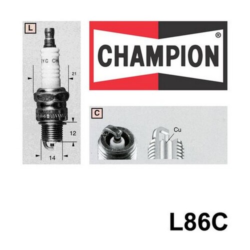 2x CHAMPION Performance Driven Quality Copper Plus Spark Plug For Peugeot #L86C