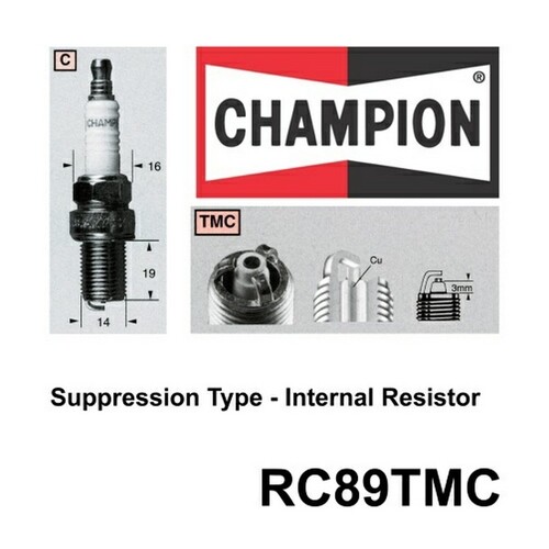 2x CHAMPION Perf. Driven Quality Copper Plus Spark Plug For Volkswagen #RC89TMC