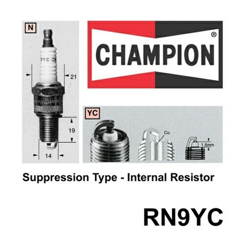 2x CHAMPION Perf. Driven Quality Copper Plus Spark Plug For Mercedes-Benz #RN9YC