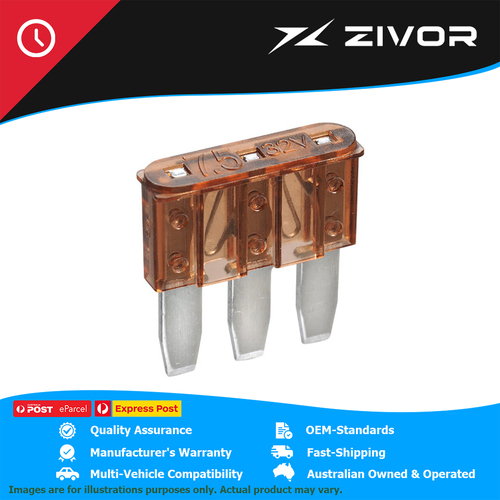 New Genuine NARVA Micro 3 Blade Fuse 7.5A Brown 25 pce #51207