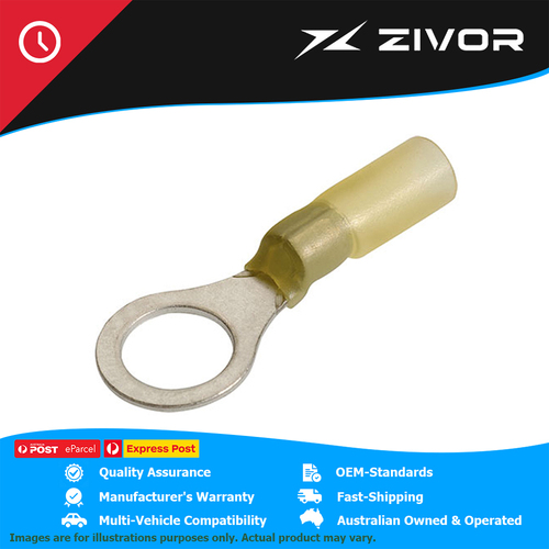 New NARVA Crimp Terminal Ring Yellow Id 9.5mm Heat Shrinkable 50 Pce #56374