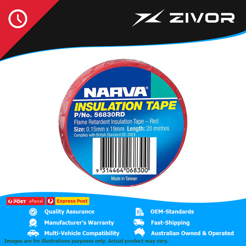 New Genuine NARVA 19mm X 20m Adhesive PVC Insulation Tape #56830RD