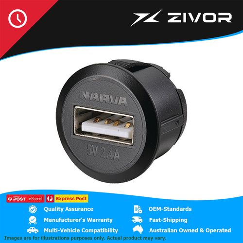 New Genuine NARVA 2.3 x 1.5cm Mini Flush Mount USB Socket #81100BL