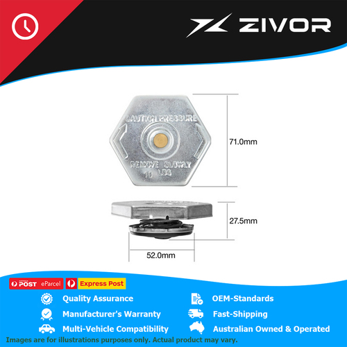 New Genuine TRIDON Radiator Cap 10 Psi - 70 Kpa Metal Bayonet #CP1070