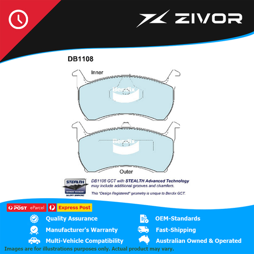 Genuine BENDIX Brake Pads Front For Ford Fairlane Fairmont Falcon LTD #DB1108GCT